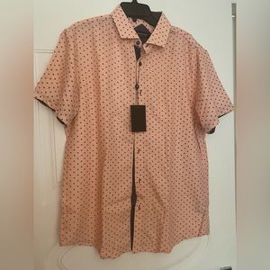 Alex Vando Shirt with Short Sleeves, Light Pink, Large.